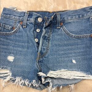 LEVIS SIZE 24 Women's Blue Denim Shorts